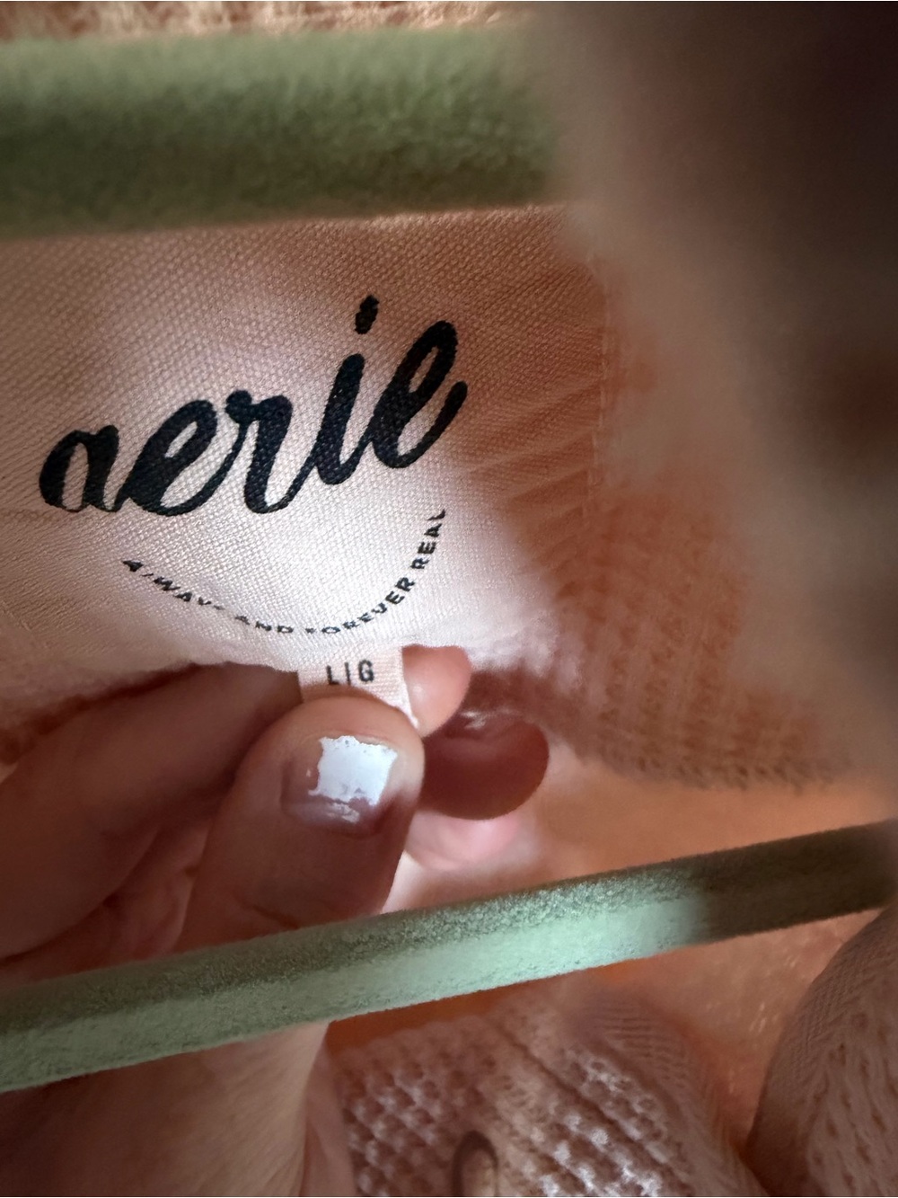 Aerie Soft Blush Pink Waffle Snap Pullover - Picture 3 of 5
